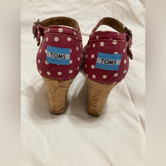 Toms Sienna Red Polka Dot Wedge, 10 - Picture 4 of 4